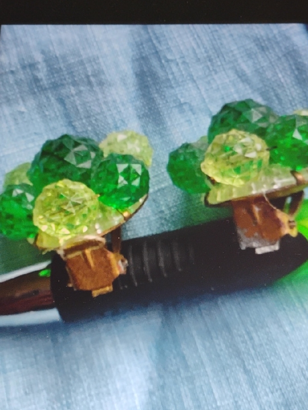 WEST GERMANY  LIME & KIWI Clip On EARRINGS 1950's VNPLVC